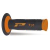 PROGRIP Gripy (rukoväte) PG791 Off Road 22+25 mm 115 mm – biele/oranžové fluo dvojzložkové