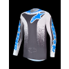 ALPINESTARS Motokrosový dres Fluid Drag 2027 – kamenná sivá/svetloorgovánová/modrá UCLA