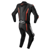 ALPINESTARS Jednodielna kožená kombinéza Missile V2 – čierna/fluorescenčná červená