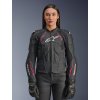 ALPINESTARS Dámska kožená moto bunda Stella Dusk Leather – čierna/ružová Diva/biela