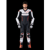 ALPINESTARS Kožená moto kombinéza GP-R7 1-Piece – biela/čierna/červená fluo