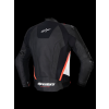 ALPINESTARS Kožená moto bunda Missile V3 Leather – čierna/biela/fluorescenčná červená