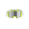 ALPINESTARS Motokrosové okuliare Vision 8 Wordmark – biela/žltá fluo, strieborné zrkadlové sklo