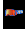 ALPINESTARS Motokrosové okuliare Vision 8 Wordmark – modrá/oranžová, červené zrkadlové sklo