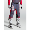 ALPINESTARS Motokrosové nohavice Supertech Hiten AFD 2027 – kamenná sivá/červená fluo/svetlofialová