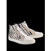 ALPINESTARS Moto topánky Ride-63 Canvas – biela/čierna/šachovnica