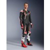 ALPINESTARS Kožená moto kombinéza GP Tech V5 1-Piece – čierna/biela/červená fluo
