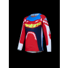 ALPINESTARS Detský motokrosový dres Youth Supertech Dyna 2027 – ohnivočervená/biela/tmavomodrá/modrá