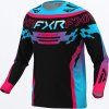 FXR detský motokrosový dres Podium 2027 – čierna / Razz / Sky