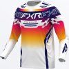 FXR motokrosový dres Podium Swerve 2027 – biela / tmavomodrá / Razz