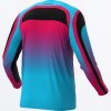 FXR motokrosový dres Podium Swerve 2027 – čierna / Razz / Sky